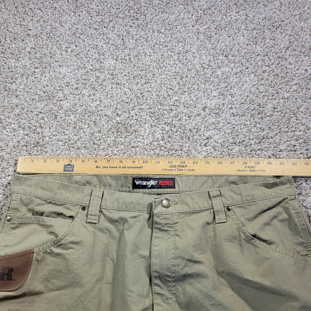 Wrangler Riggs Workwear Pants Mens 42x30 Beige Riptop Utility Straight - Picture 2 of 7